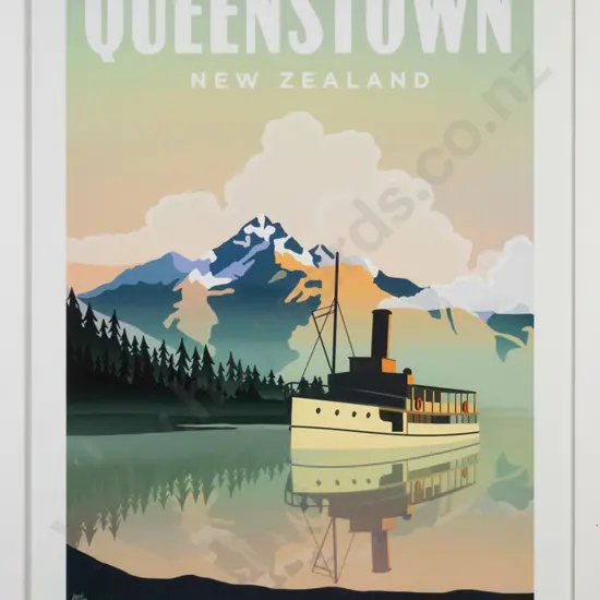 framed reproduction vintage Queenstown promotional poster H-490  W-350