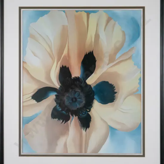 framed Georgia O'Keefe print - red poppy H-650 W-540