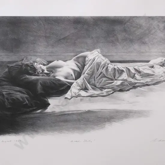 Grahame Sydney 1997 - framed lithograph 4/50 "Model Study" H-420 W-700