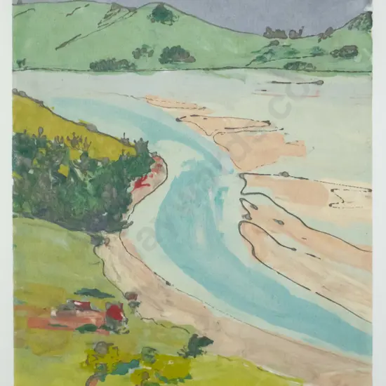 Gillian Pope - framed screenprint 1/1 "Papanui Inlet" H-240 W-190
