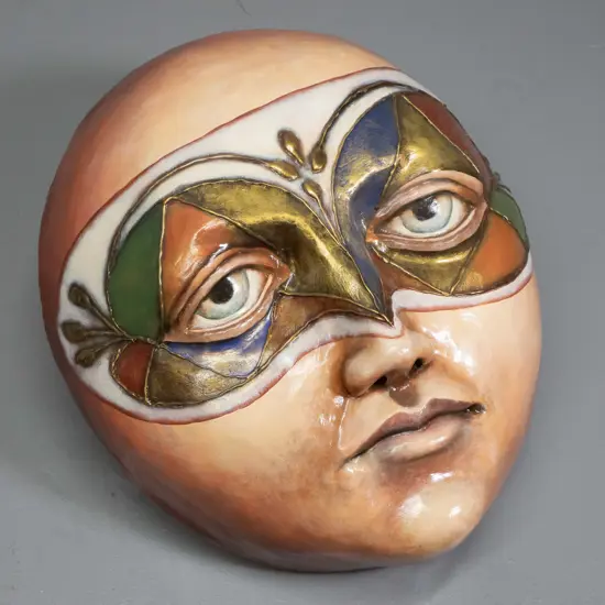 Donna Demente paper mache mask H-540 W480 H-200