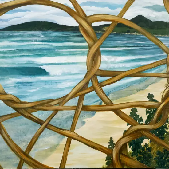 Robyn Webster 2015 - boxed acrylic "Threadline IV"