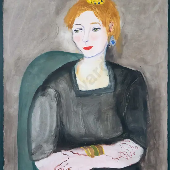 Annie Baird - framed watercolour - portrait