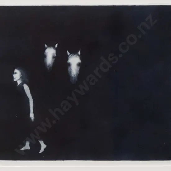 Kathryn Madill - framed mezzotint 5/5 - illegible title H-270 W-360