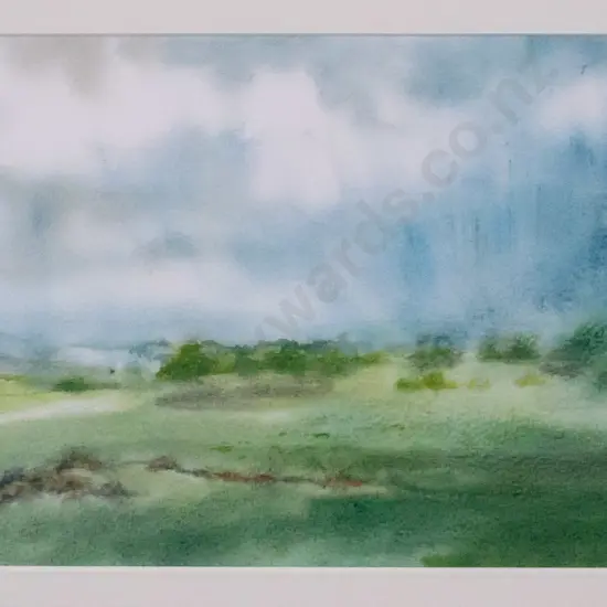 illegible signature - framed watercolour - landscape H-160 W-225