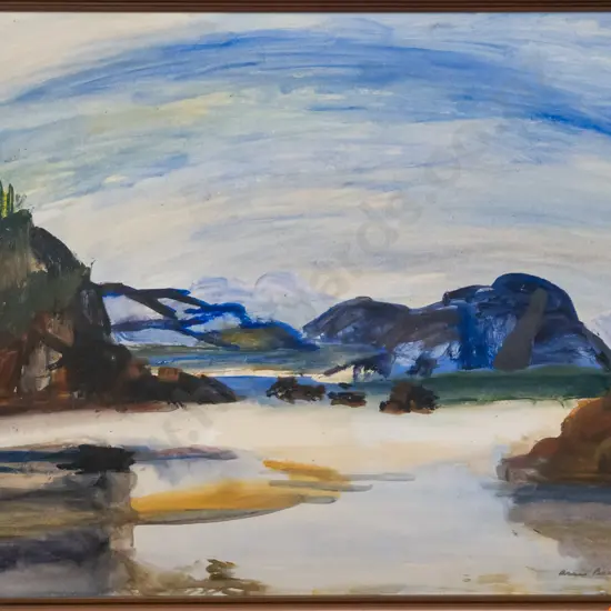 Annie Baird '75 - framed watercolour on board "Brighton"  H-440 W-590