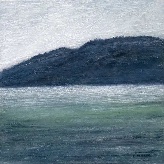 Cynthia Mann 2017 - boxed oil on canvas "Twilight Series, Mist Lifting" H-310 W-310