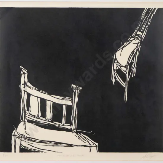 Nathan Thompson? - framed screenprint 3/8 "Shy Slide and Swinger" H-390 W-440