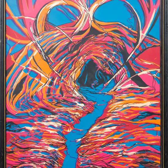Louise Taylor 1995 - framed screenprint "Renunciation and Enter Love" H-380 W-300