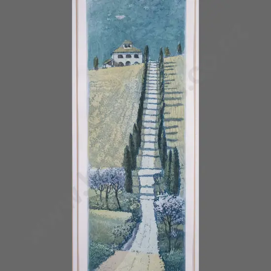 illegible signature - framed print 51/150 - Tuscany H-270 W-90