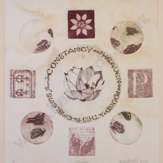 A Agatsiotis 2005 - framed etching 4/5 "Freedom" H-290 W-220