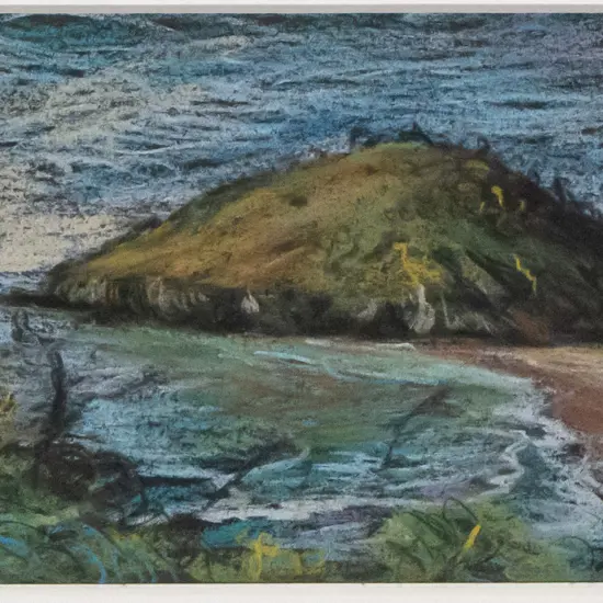 Liz Abbott - framed pastel "From Mapoutahi" H-90 W-140