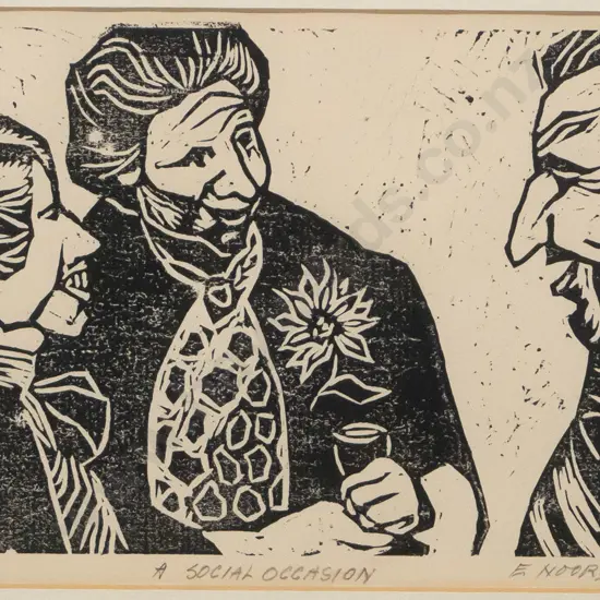 Els Noordhof - framed screenprint A/P "A Social Occasion" H-120 W-180