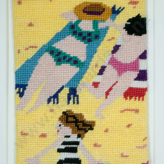 Jackie Rainey '94 - framed needlework "The Bathers" H-150 W-110