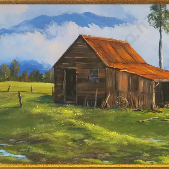 John Gatenby - framed watercolour "After the Rain, West Coast" H-230 W-430