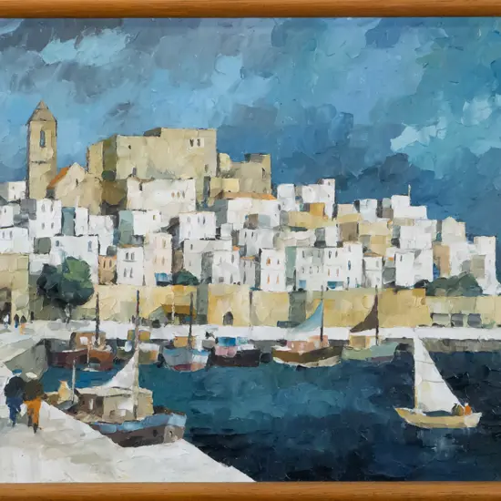 Tom Esplin - framed oil on board "Costa Blanca Spain" H-250 W-390