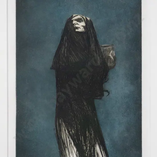 Jason Greig 2004 - framed etching 22/30  "Theros II" H-290 W-190