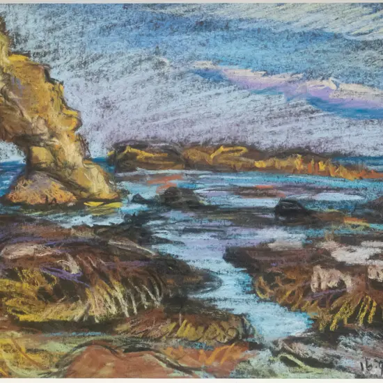 Liz Abbott 2017 - framed pastel Bridge Point" H-130 W-200