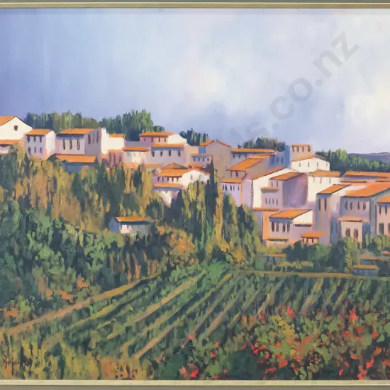 Graham Brinsley - framed oil on canvas - European town scene H-440 W-580