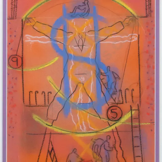 Lindsay Crooks '96 - framed pastel and pencil "Urban Male" H-250 W-170