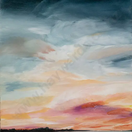 Cath McLean 2016  - mixed media on board "Sunset" H-300 W-210