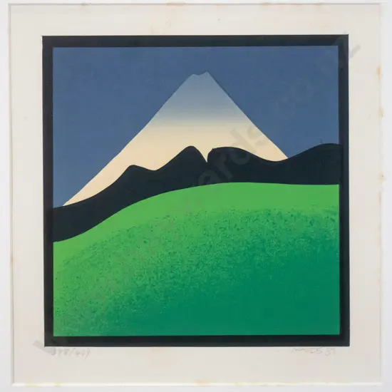 Micheal Smither '82 - framed screenprint 398/449 - untitled (slight foxing) H-160 W-160