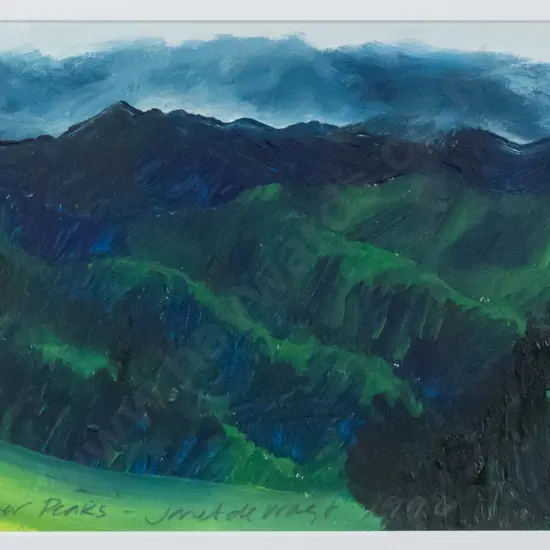 Janet de Wagt 1996 - framed oil "Silver Peaks"