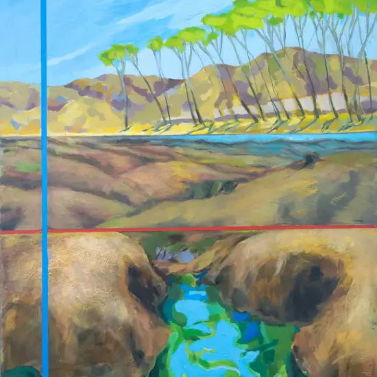 Margaret Doudney - acrylic on board - coastal scene H-800 W-620