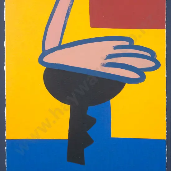 Eion Stevens ' 97 - framed acrylic "key test" H-380 W-300