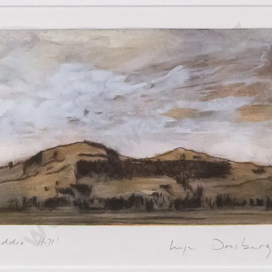 Inge Doesburg '03 - framed mixed media "Saddle Hill" H-110 W-170