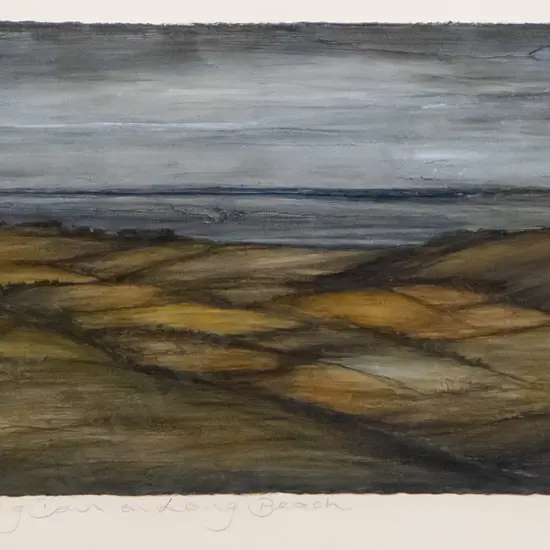 Anna Reid '08 - framed oil "Looking Down on Long Beach" H-210 W-520