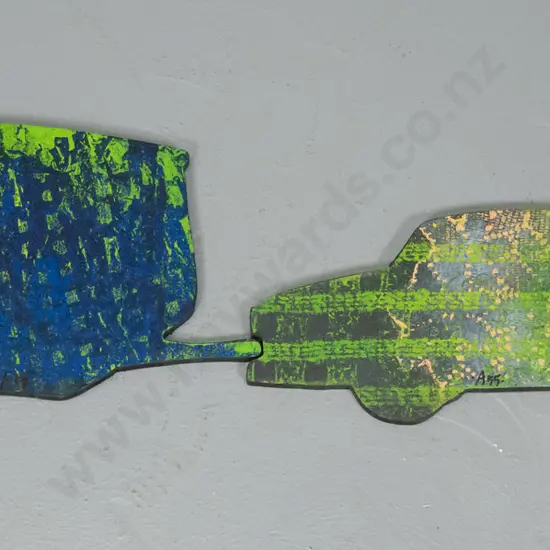 Janet de Wagt '07 - acrylic on board - car and caravan H-190 W-730