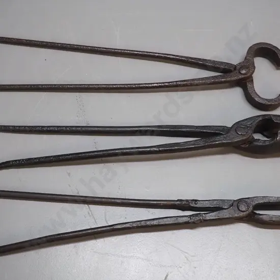 3 vintage blacksmith's tools - longest is L-650
