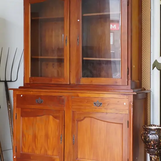 traditional style sideboard with 2-door display top, 2 doors and 2 drawers in base, carved detailing H-2310 W-1470 D-530