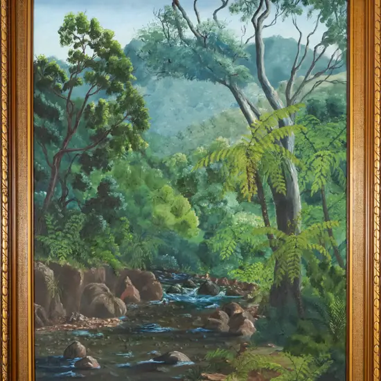 M Bridle '1984 - framed oil "Northland Bush" H-730 W-600