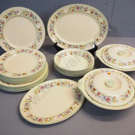 Johnson Brothers "Georgian Nosegay" dinnerware - small ashetts, 2 covered vege dishes, dinner plates, coupes etc.