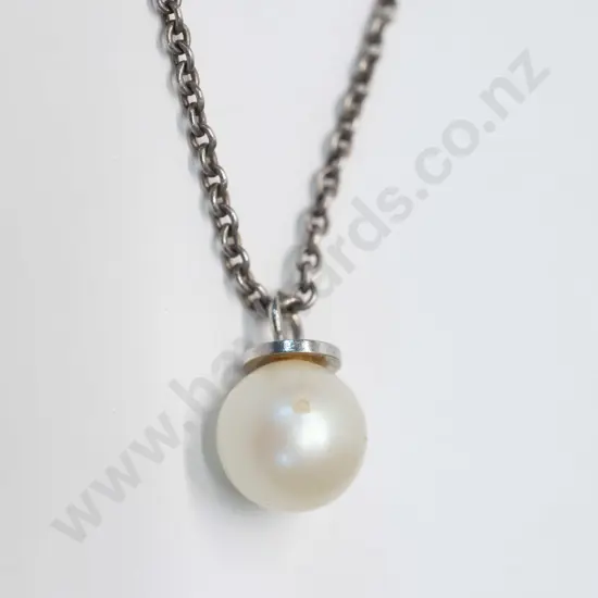 pearl necklace chain stamped sterling Germany
