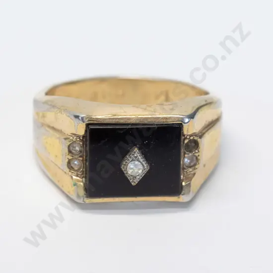 gents dress ring stamped 14kt