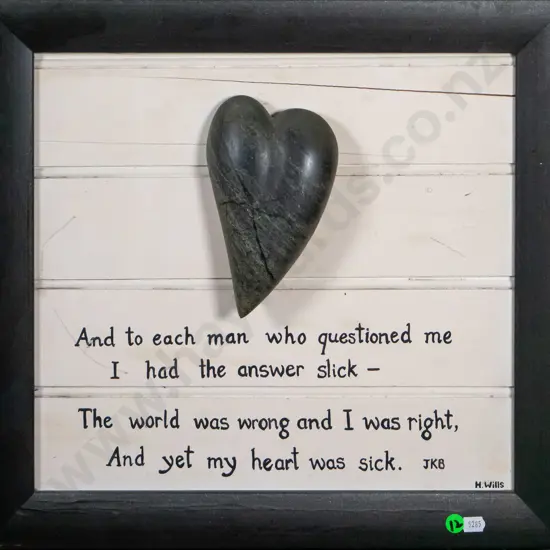 Helena Wills - framed mixed media "And to each man" H-340 W-360