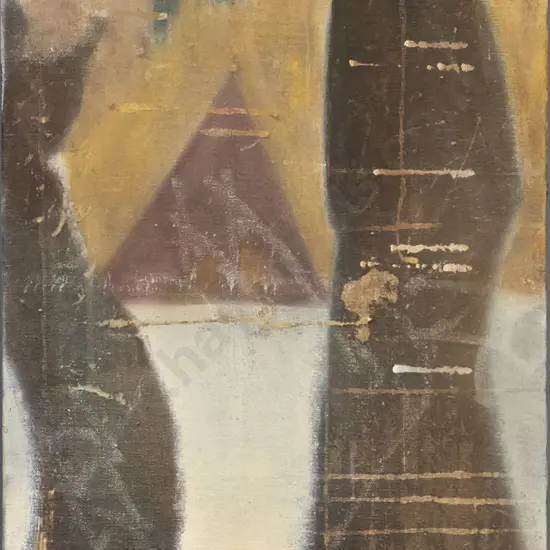 Scott McFarlane 1992 - acrylic on board "Joined at the hip" H-600 W-340