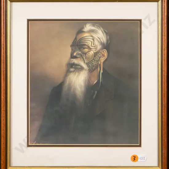 framed Lindauer print - portrait H-225 W-200