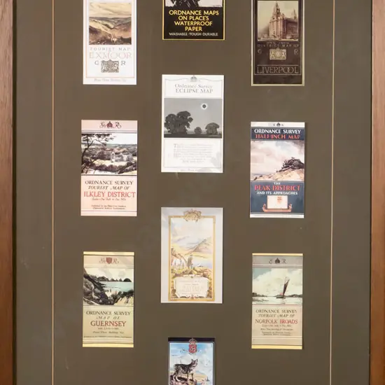 framed Ordnance Survey maps H-770 W-390