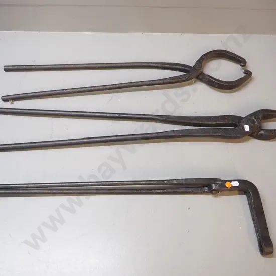 3 vintage blacksmith's tools - longest is L-810