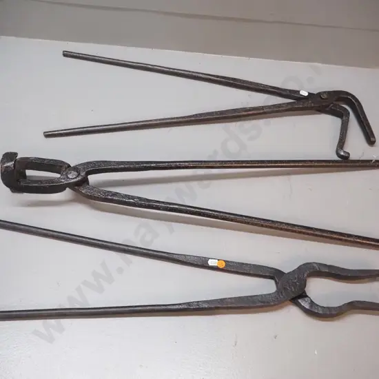3 vintage blacksmith's tools - longest is L-730