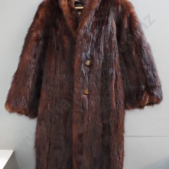 dark brown fur coat - Pattison Ede label