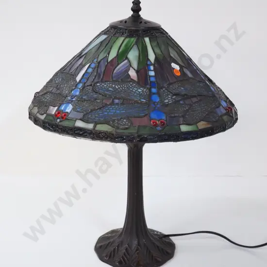 reproduction large Tiffany style dragonfly motif leadlight lamp H-540 D-560