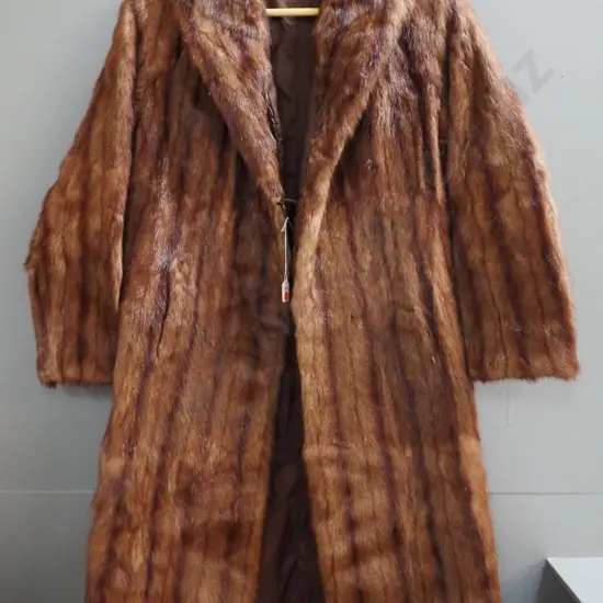brown fur coat - no labels but 1955 Pattison Ede receipt in pocket