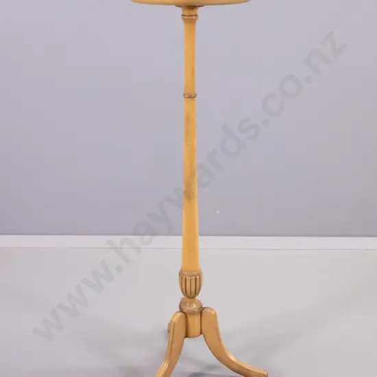 regency style blonde timber plant / display stand - some unevenness to polish H-1050 Top is D-285