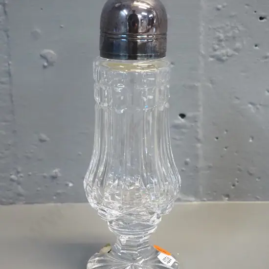 Waterford cut crystal Colleen pattern caster shaker with silver plated top H-195