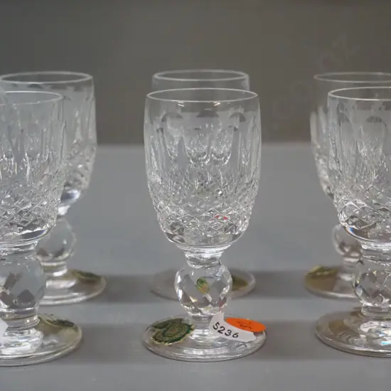 6 Waterford cut crystal Colleen pattern glasses - stemmed liqueurs H-80